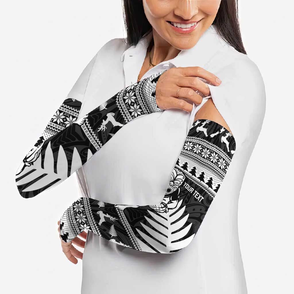 New Zealand Christmas Rugby Personalised Arm Sleeves Meri Kirihimete All Black Maori - Aussie Hoodie