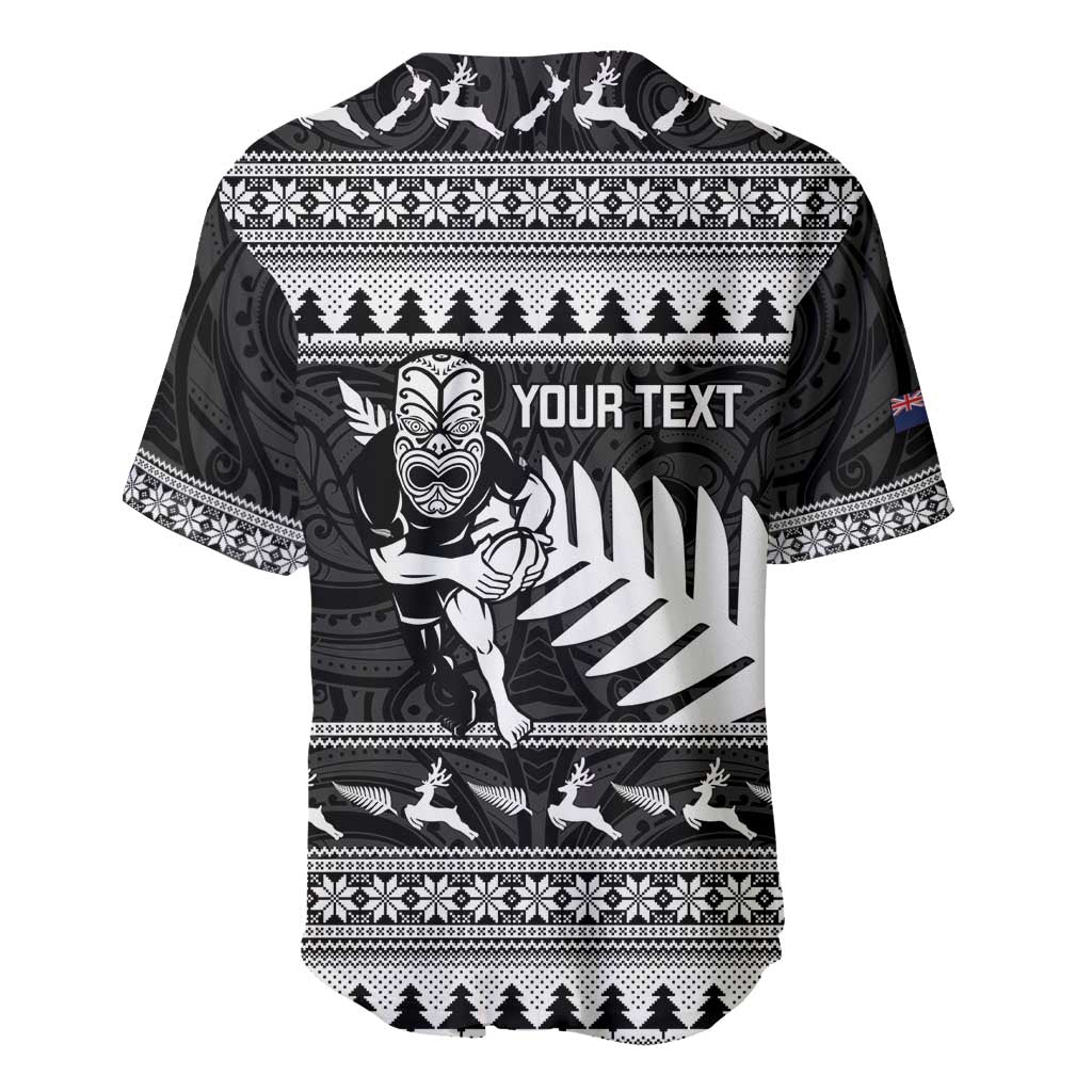 New Zealand Christmas Rugby Personalised Baseball Jersey Meri Kirihimete All Black Maori - Aussie Hoodie