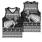 New Zealand Christmas Rugby Personalised Basketball Jersey Meri Kirihimete All Black Maori - Aussie Hoodie