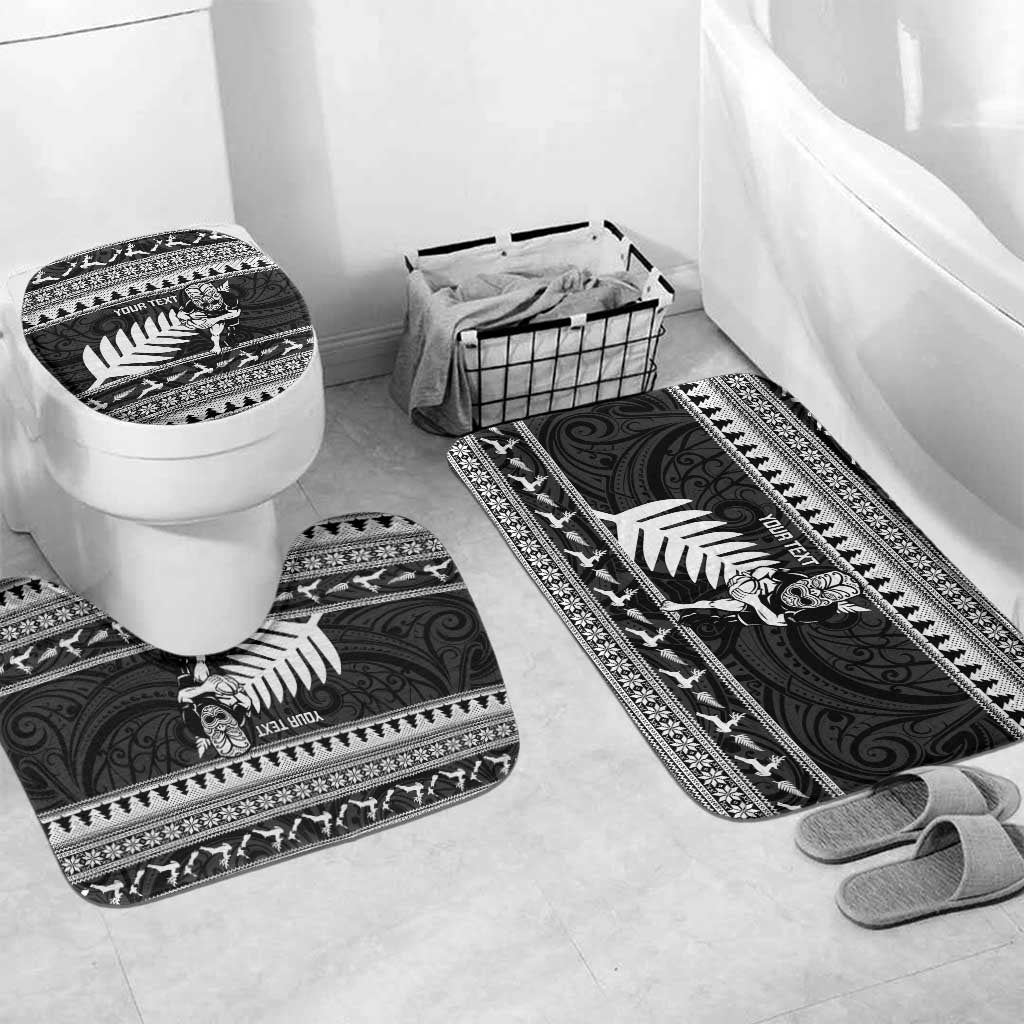 New Zealand Christmas Rugby Personalised Bathroom Set Meri Kirihimete All Black Maori - Aussie Hoodie