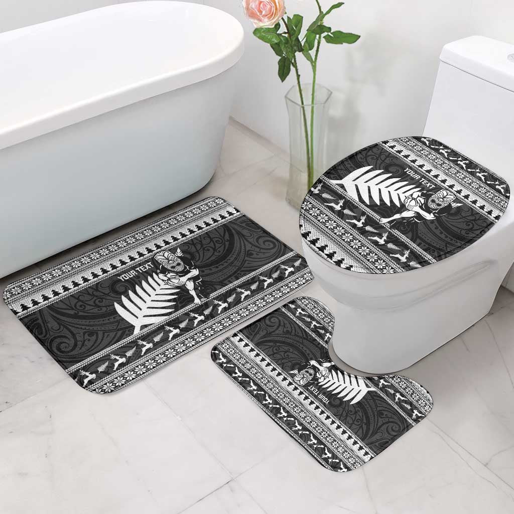 New Zealand Christmas Rugby Personalised Bathroom Set Meri Kirihimete All Black Maori - Aussie Hoodie