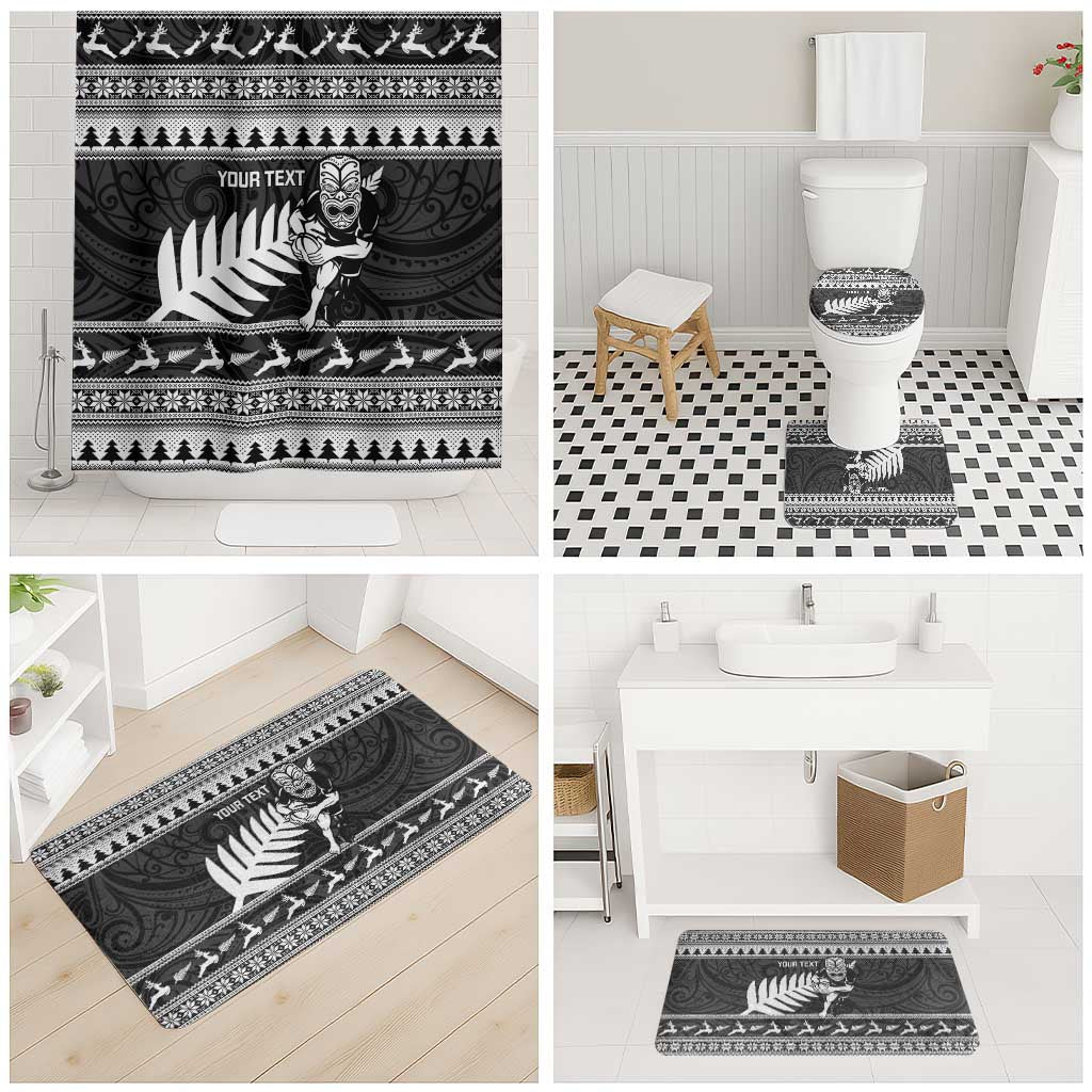 New Zealand Christmas Rugby Personalised Bathroom Set Meri Kirihimete All Black Maori - Aussie Hoodie