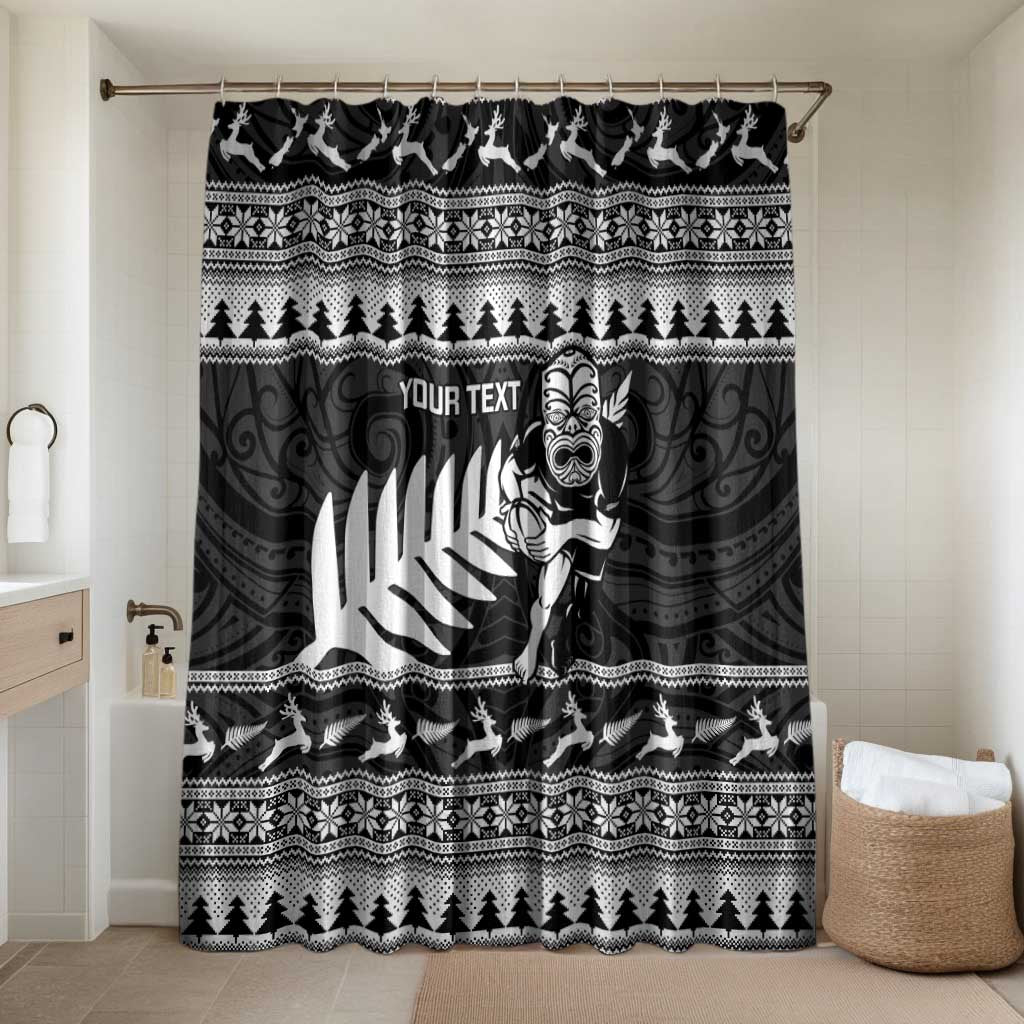 New Zealand Christmas Rugby Personalised Bathroom Set Meri Kirihimete All Black Maori - Aussie Hoodie