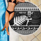 New Zealand Christmas Rugby Personalised Beach Blanket Meri Kirihimete All Black Maori - Aussie Hoodie