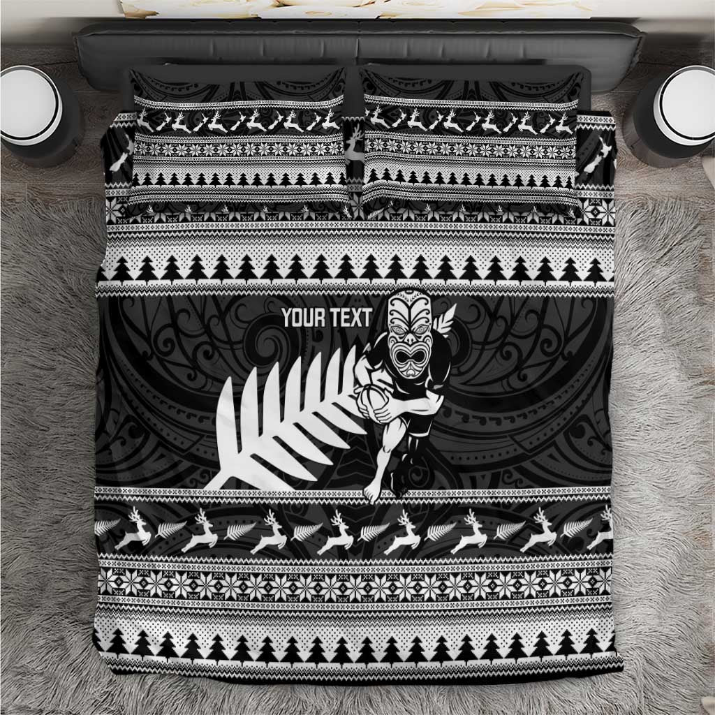 New Zealand Christmas Rugby Personalised Bedding Set Meri Kirihimete All Black Maori - Aussie Hoodie