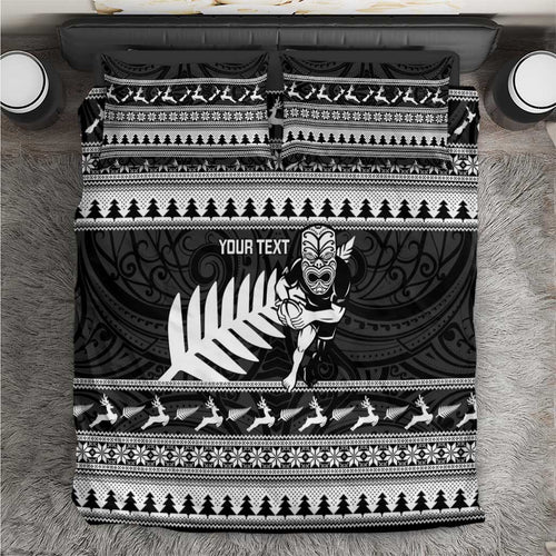 New Zealand Christmas Rugby Personalised Bedding Set Meri Kirihimete All Black Maori - Aussie Hoodie