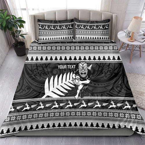New Zealand Christmas Rugby Personalised Bedding Set Meri Kirihimete All Black Maori - Aussie Hoodie