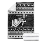 New Zealand Christmas Rugby Personalised Blanket Meri Kirihimete All Black Maori - Aussie Hoodie