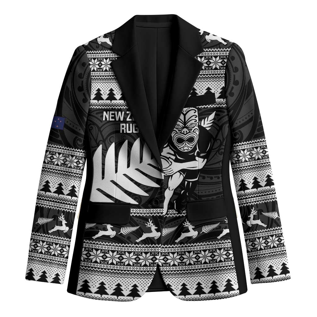 New Zealand Christmas Rugby Personalised Blazer Meri Kirihimete All Black Maori - Aussie Hoodie
