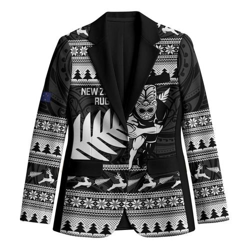 New Zealand Christmas Rugby Personalised Blazer Meri Kirihimete All Black Maori - Aussie Hoodie