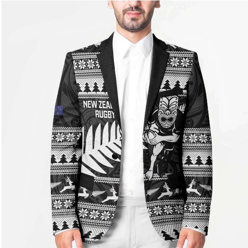 New Zealand Christmas Rugby Personalised Blazer Meri Kirihimete All Black Maori - Aussie Hoodie