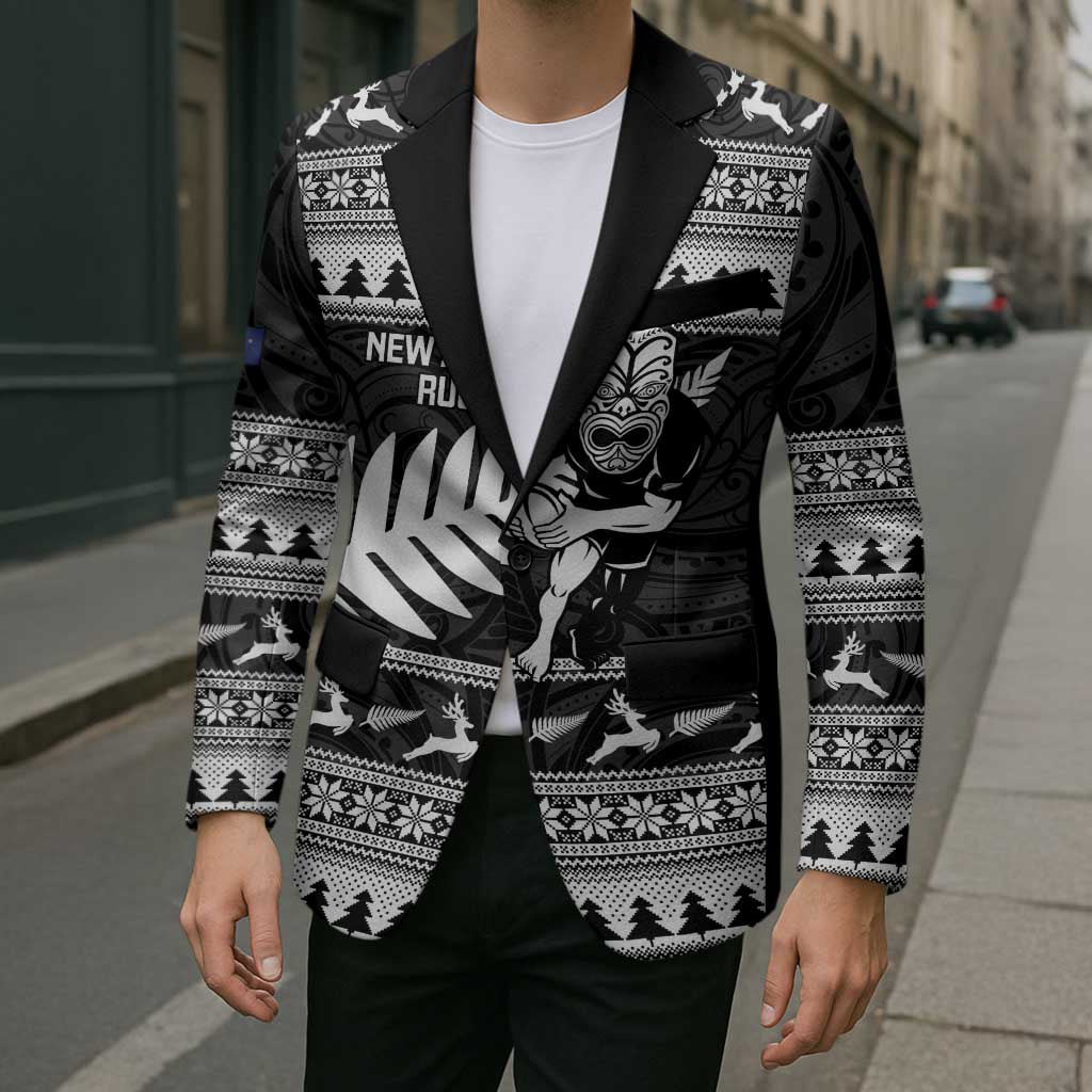 New Zealand Christmas Rugby Personalised Blazer Meri Kirihimete All Black Maori - Aussie Hoodie