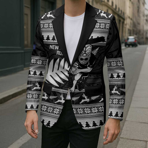 New Zealand Christmas Rugby Personalised Blazer Meri Kirihimete All Black Maori - Aussie Hoodie