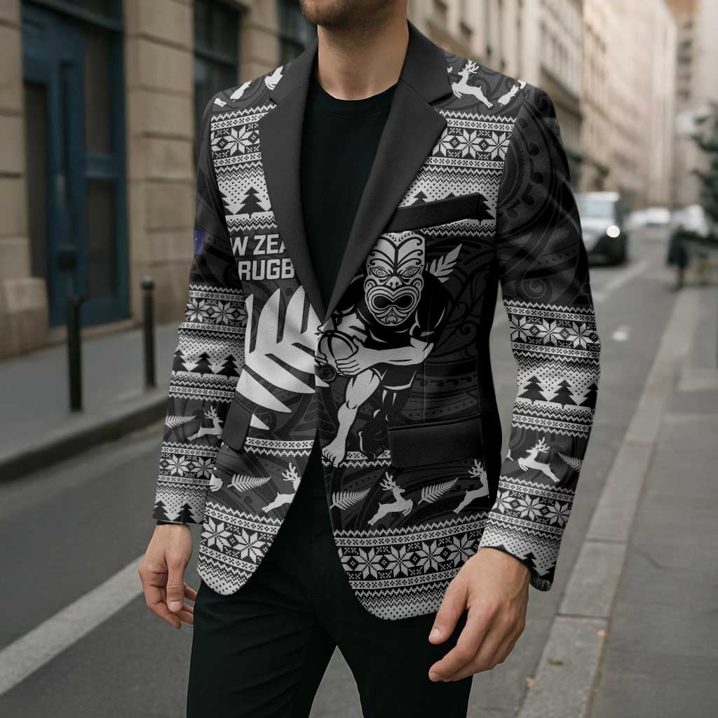New Zealand Christmas Rugby Personalised Blazer Meri Kirihimete All Black Maori - Aussie Hoodie