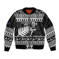 New Zealand Christmas Rugby Personalised Bomber Jacket Meri Kirihimete All Black Maori - Aussie Hoodie