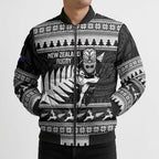 New Zealand Christmas Rugby Personalised Bomber Puffer Jacket Meri Kirihimete All Black Maori - Aussie Hoodie