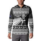 New Zealand Christmas Rugby Personalised Button Sweatshirt Meri Kirihimete All Black Maori - Aussie Hoodie