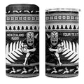 New Zealand Christmas Rugby Personalised 4 in 1 Can Cooler Tumbler Meri Kirihimete All Black Maori - Aussie Hoodie