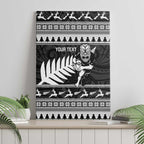 New Zealand Christmas Rugby Personalised Canvas Wall Art Meri Kirihimete All Black Maori - Aussie Hoodie