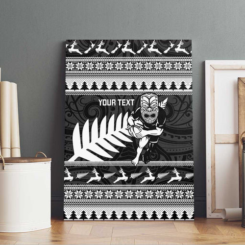 New Zealand Christmas Rugby Personalised Canvas Wall Art Meri Kirihimete All Black Maori - Aussie Hoodie