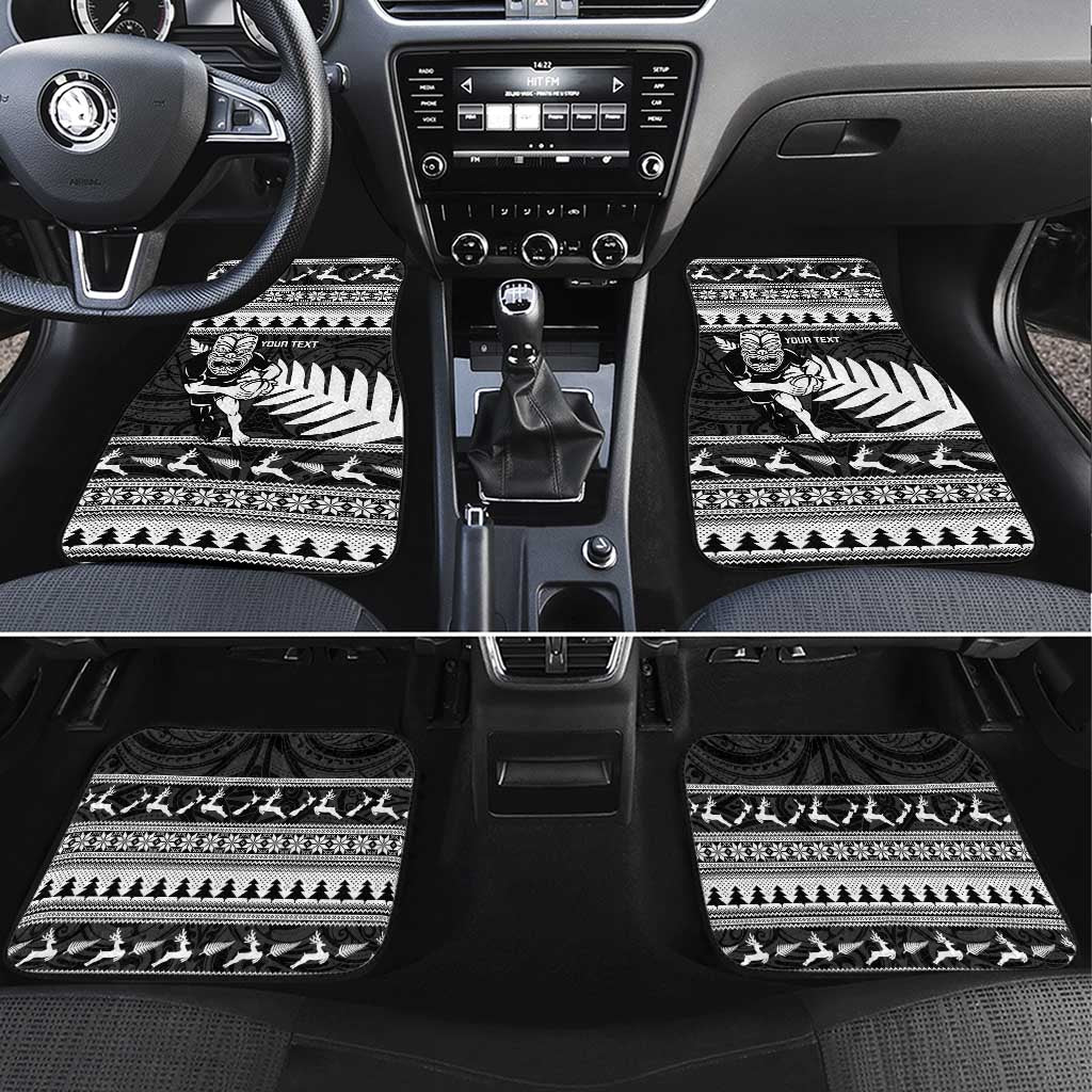 New Zealand Christmas Rugby Personalised Car Mats Meri Kirihimete All Black Maori - Aussie Hoodie