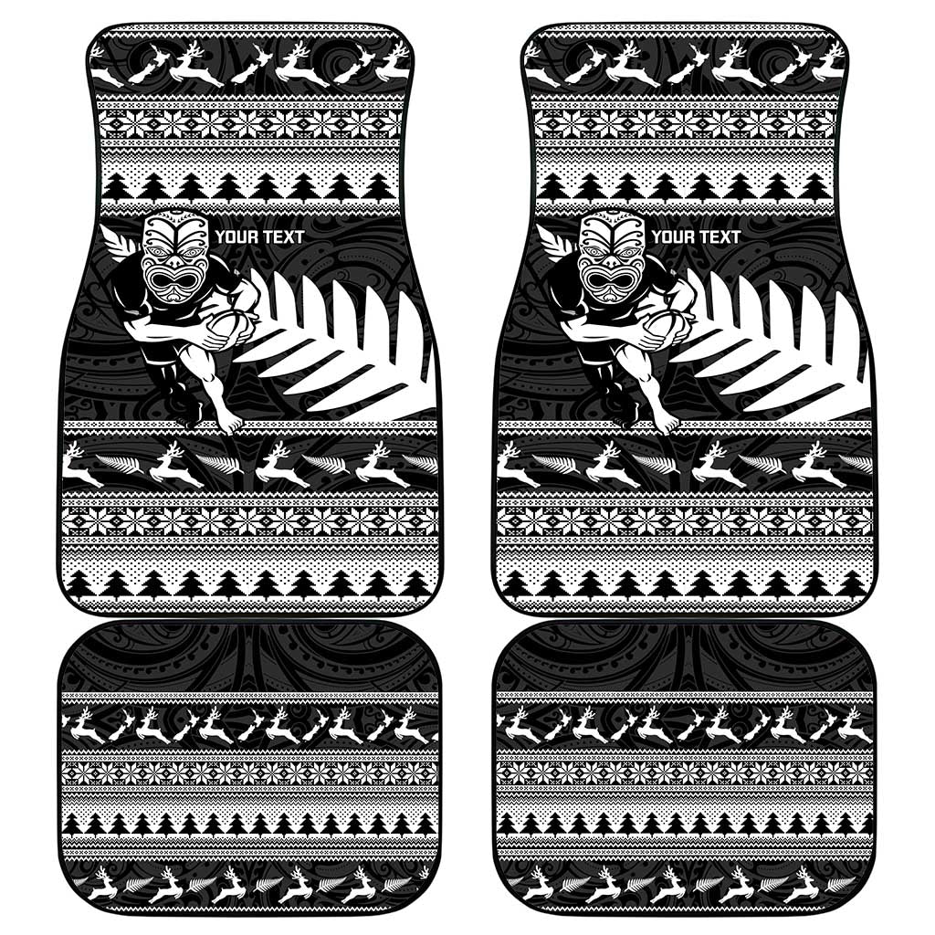 New Zealand Christmas Rugby Personalised Car Mats Meri Kirihimete All Black Maori - Aussie Hoodie