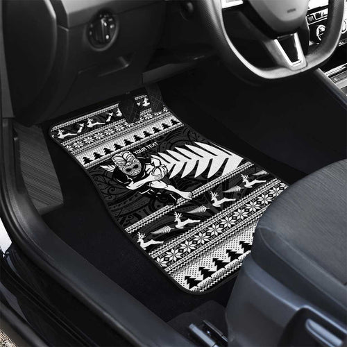 New Zealand Christmas Rugby Personalised Car Mats Meri Kirihimete All Black Maori - Aussie Hoodie