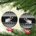 New Zealand Christmas Rugby Personalised Ceramic Ornament Meri Kirihimete All Black Maori - Aussie Hoodie