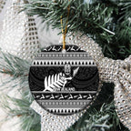 New Zealand Christmas Rugby Personalised Ceramic Ornament Meri Kirihimete All Black Maori - Aussie Hoodie