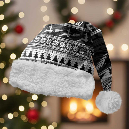 New Zealand Christmas Rugby Personalised Christmas Santa Hat Meri Kirihimete All Black Maori - Aussie Hoodie