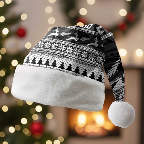 New Zealand Christmas Rugby Personalised Christmas Santa Hat Meri Kirihimete All Black Maori - Aussie Hoodie