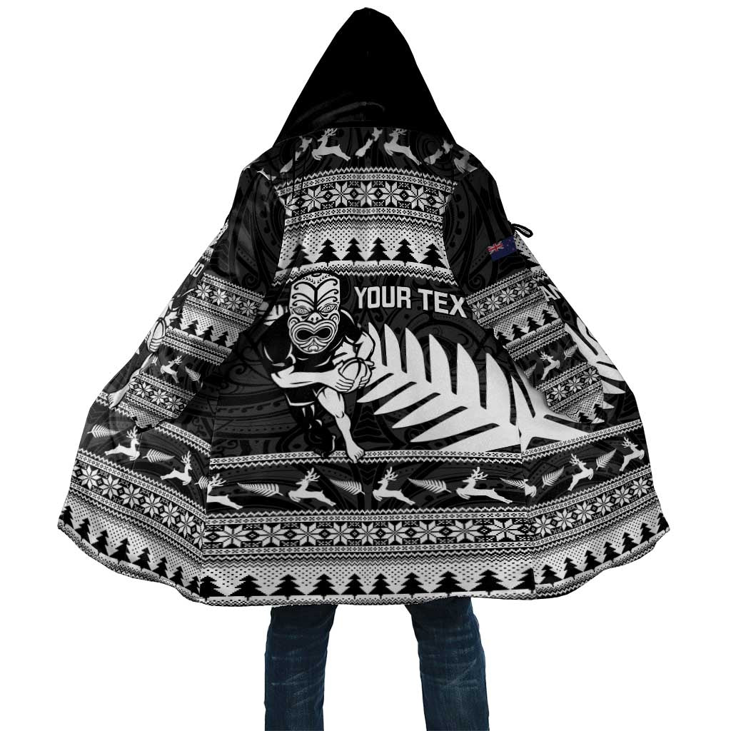 New Zealand Christmas Rugby Personalised Cloak Meri Kirihimete All Black Maori - Aussie Hoodie