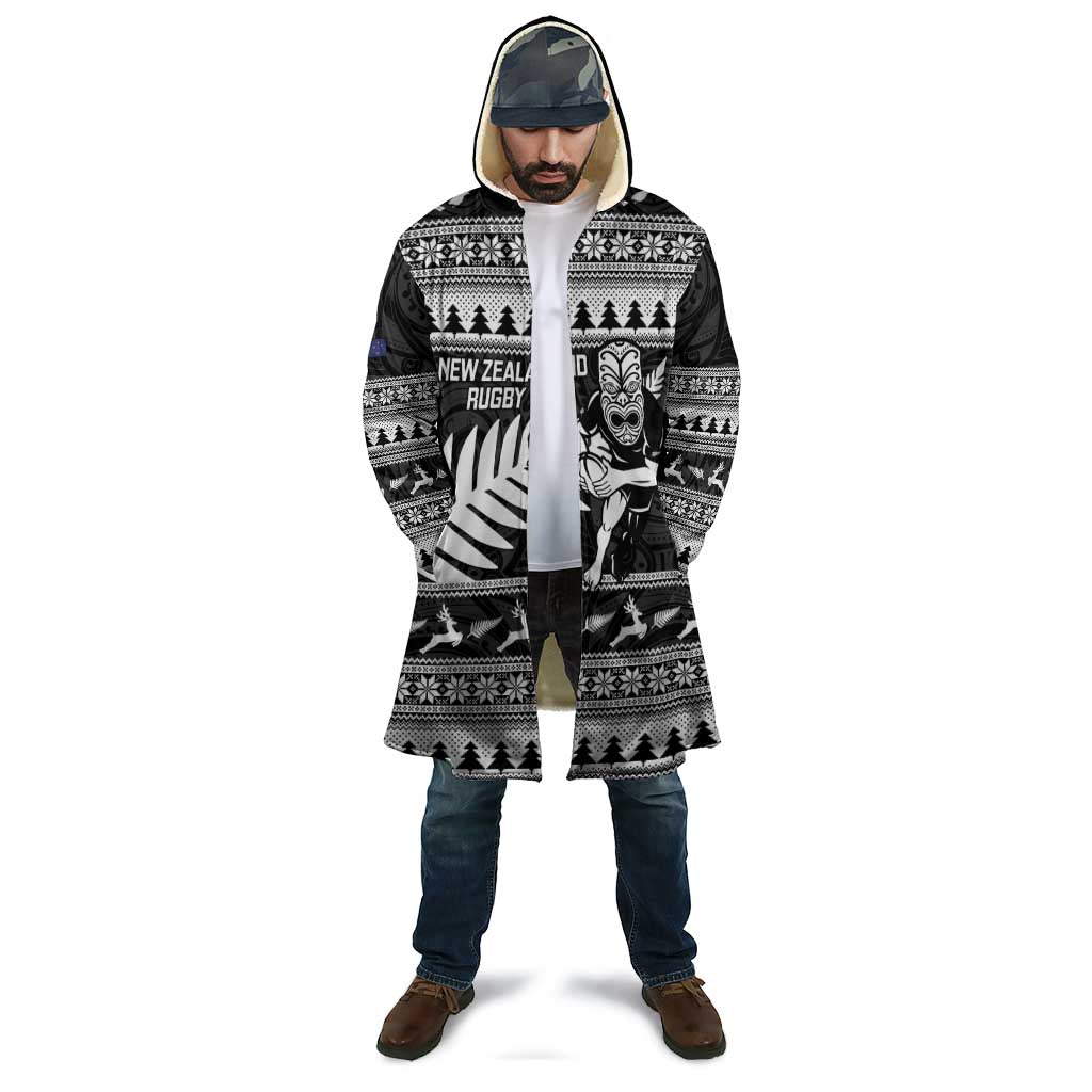 New Zealand Christmas Rugby Personalised Cloak Meri Kirihimete All Black Maori - Aussie Hoodie