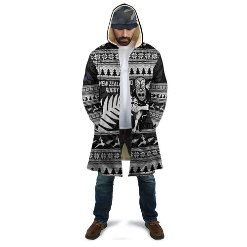 New Zealand Christmas Rugby Personalised Cloak Meri Kirihimete All Black Maori - Aussie Hoodie