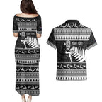 New Zealand Christmas Rugby Personalised Couples Matching Puletasi and Hawaiian Shirt Meri Kirihimete All Black Maori - Aussie Hoodie