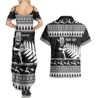 New Zealand Christmas Rugby Personalised Couples Matching Summer Maxi Dress and Hawaiian Shirt Meri Kirihimete All Black Maori - Aussie Hoodie