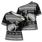 New Zealand Christmas Rugby Personalised Cross Shoulder Shirt Meri Kirihimete All Black Maori - Aussie Hoodie