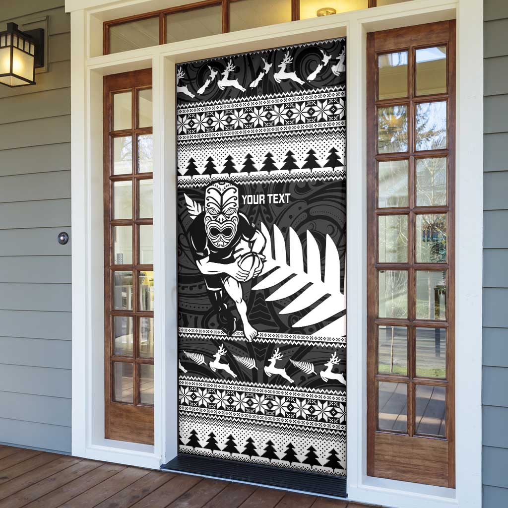 New Zealand Christmas Rugby Personalised Door Cover Meri Kirihimete All Black Maori - Aussie Hoodie