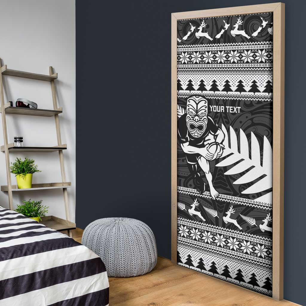 New Zealand Christmas Rugby Personalised Door Cover Meri Kirihimete All Black Maori - Aussie Hoodie