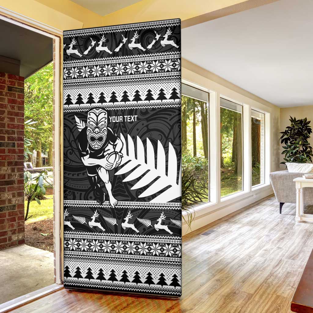 New Zealand Christmas Rugby Personalised Door Cover Meri Kirihimete All Black Maori - Aussie Hoodie