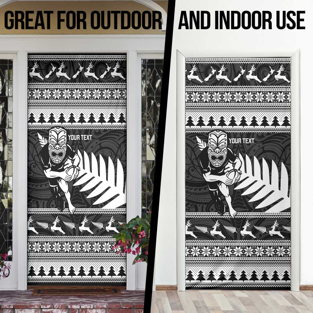 New Zealand Christmas Rugby Personalised Door Cover Meri Kirihimete All Black Maori - Aussie Hoodie