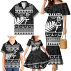 New Zealand Christmas Rugby Personalised Family Matching Mermaid Dress and Hawaiian Shirt Meri Kirihimete All Black Maori - Aussie Hoodie