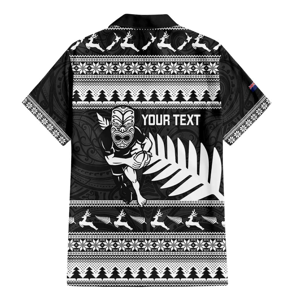 New Zealand Christmas Rugby Personalised Family Matching Mermaid Dress and Hawaiian Shirt Meri Kirihimete All Black Maori - Aussie Hoodie