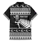 New Zealand Christmas Rugby Personalised Family Matching Mermaid Dress and Hawaiian Shirt Meri Kirihimete All Black Maori - Aussie Hoodie