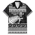 New Zealand Christmas Rugby Personalised Family Matching Off The Shoulder Long Sleeve Dress and Hawaiian Shirt Meri Kirihimete All Black Maori - Aussie Hoodie