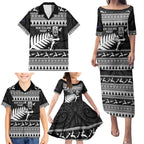 New Zealand Christmas Rugby Personalised Family Matching Puletasi and Hawaiian Shirt Meri Kirihimete All Black Maori - Aussie Hoodie