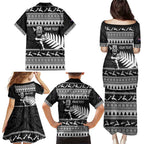 New Zealand Christmas Rugby Personalised Family Matching Puletasi and Hawaiian Shirt Meri Kirihimete All Black Maori - Aussie Hoodie