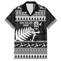New Zealand Christmas Rugby Personalised Family Matching Short Sleeve Bodycon Dress and Hawaiian Shirt Meri Kirihimete All Black Maori - Aussie Hoodie