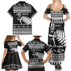 New Zealand Christmas Rugby Personalised Family Matching Summer Maxi Dress and Hawaiian Shirt Meri Kirihimete All Black Maori - Aussie Hoodie
