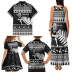 New Zealand Christmas Rugby Personalised Family Matching Tank Maxi Dress and Hawaiian Shirt Meri Kirihimete All Black Maori - Aussie Hoodie